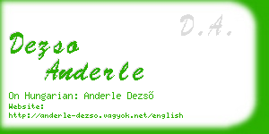 dezso anderle business card
